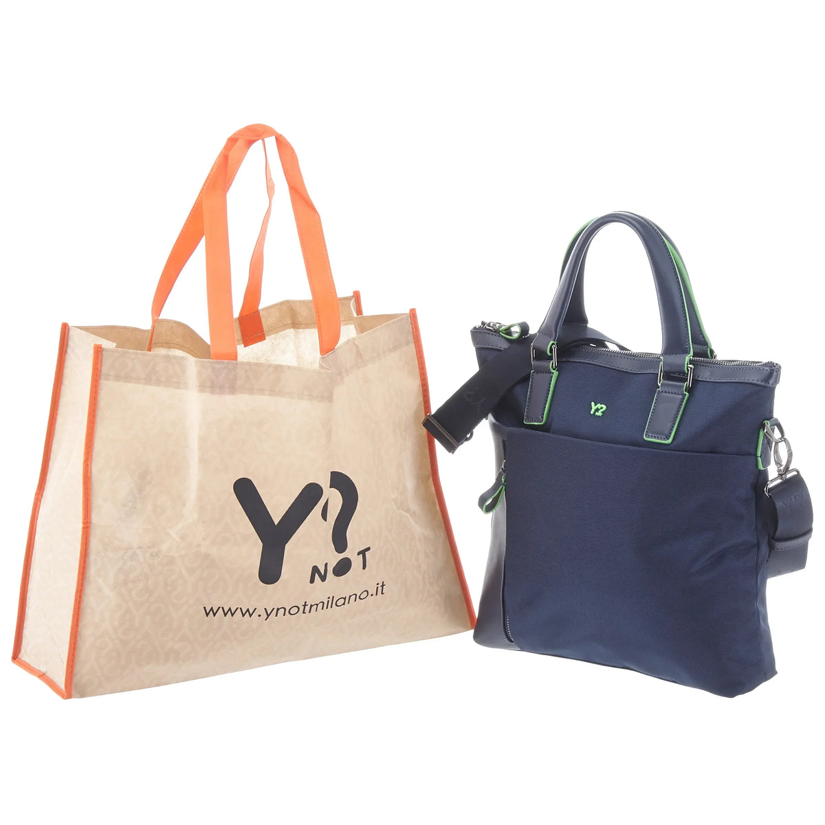 Y NOT? Business Schultertasche mit Laptopfach 33 cm - blue navy