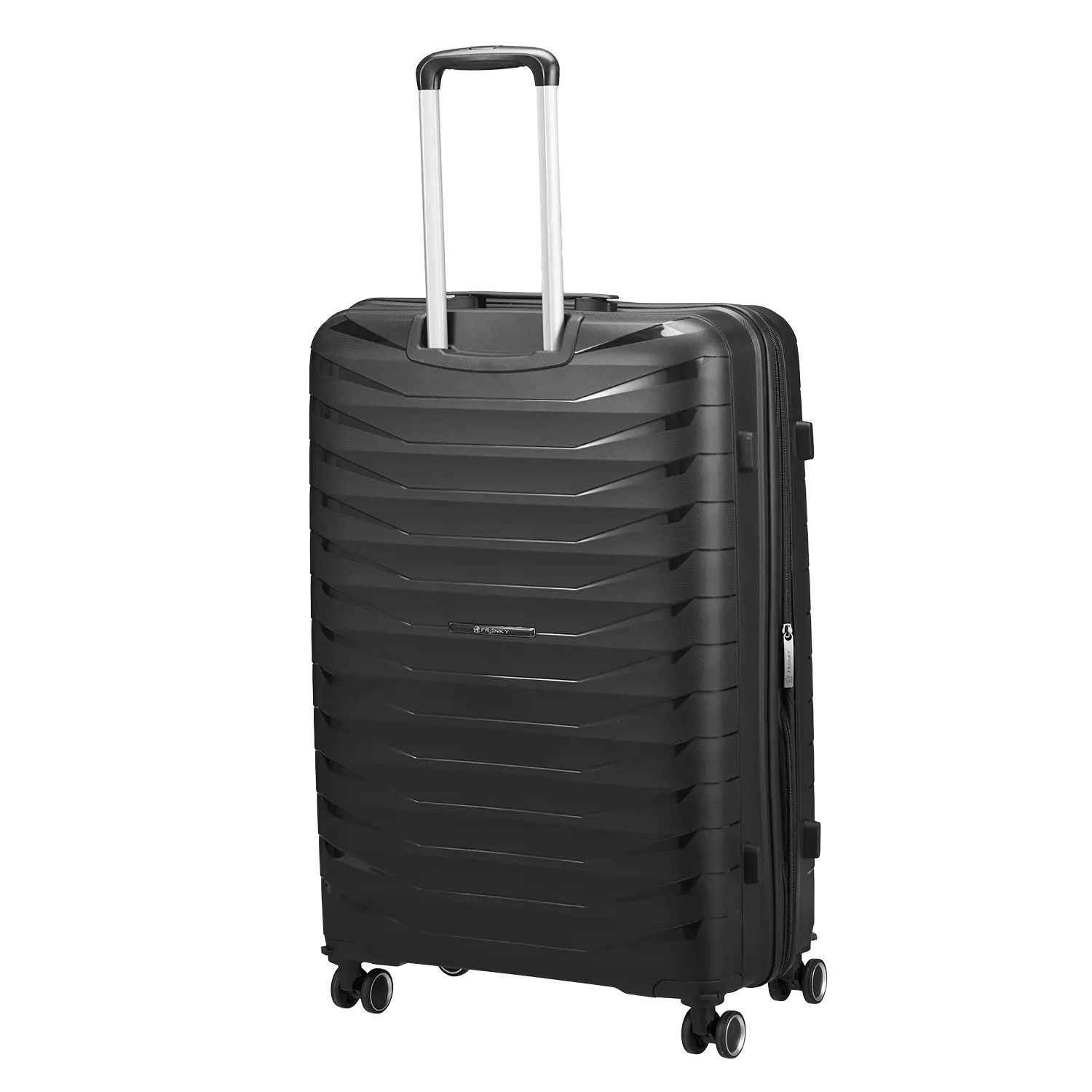 Franky PP15 Trolley L 78 cm - Rückansicht des großen Reisekoffers Black