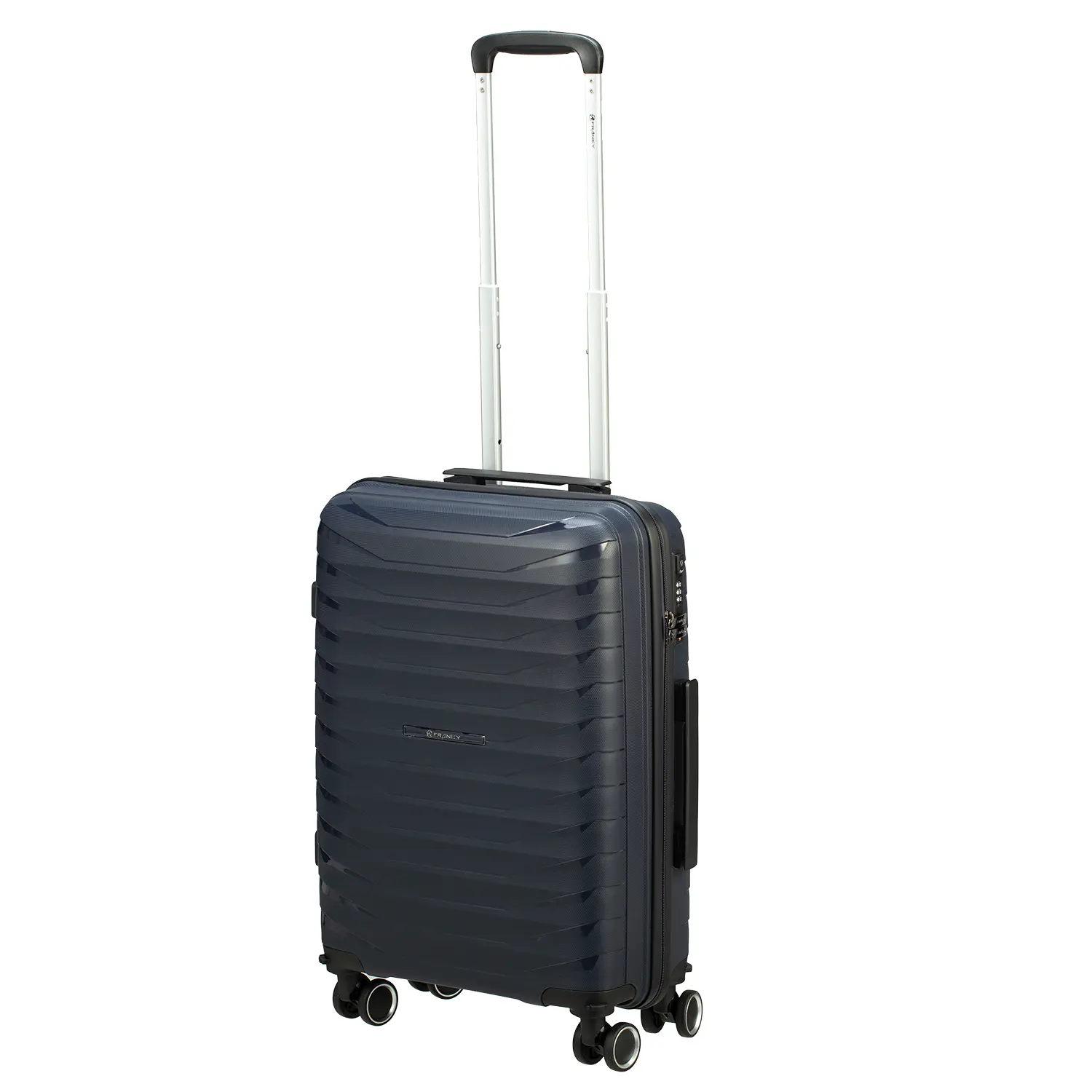 Franky PP15 4-Rollen Trolley S 58 cm Dark Blue - Kompakter Handgepäck-Koffer mit Teleskopgriff
