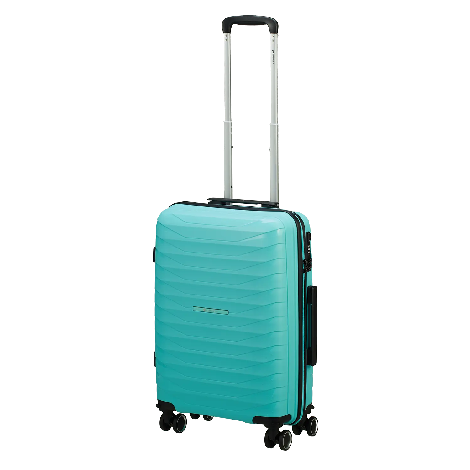 Franky PP15 4-Rollen Trolley S 58 cm Light Turquise - Handgepäck Hartschalenkoffer mit Teleskopgriff