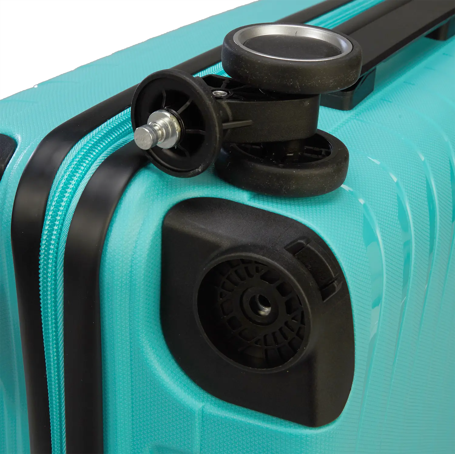 Franky PP15 Trolley S 58 cm - Detailansicht einer abnehmbaren 360° Spinner-Rolle Light Turquise Handgepäck