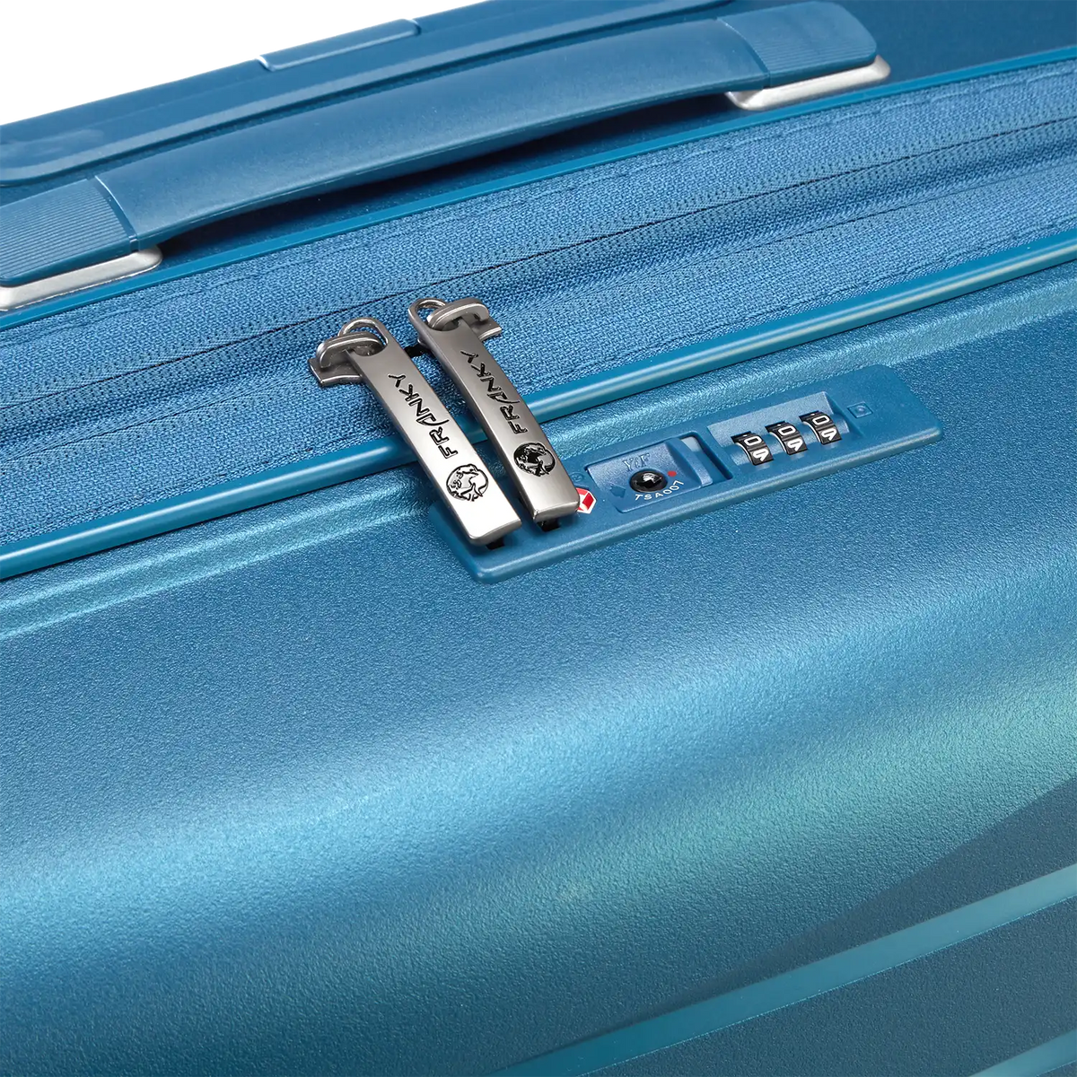 PP21 Hartschalenkoffer Details Metallic Blue - Reißverschlüsse und Verschlusssystem