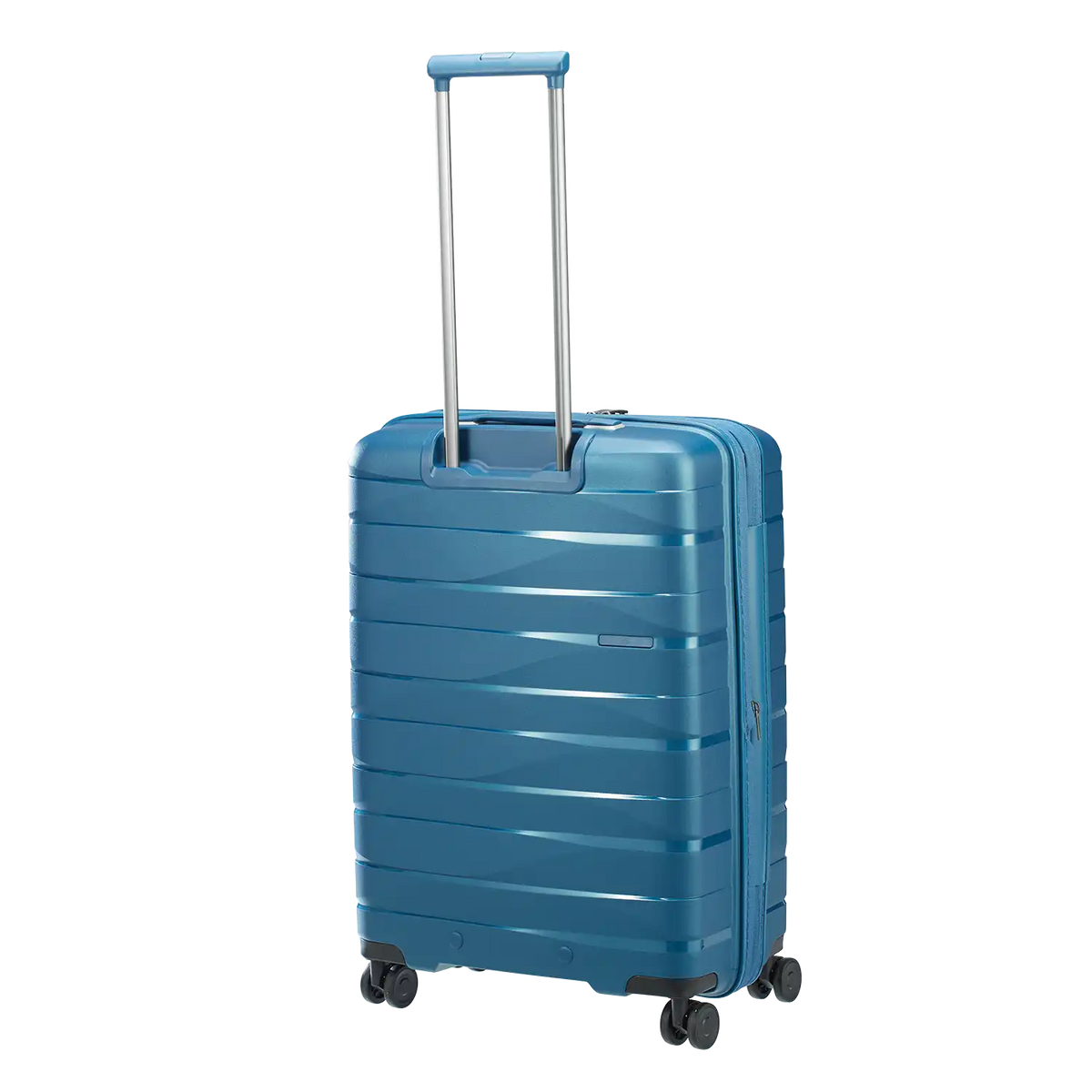 PP21 Hartschalenkoffer M schwarz Rückansicht - Mittelgroßer Trolley 67x46x28cm mit Teleskopgriff