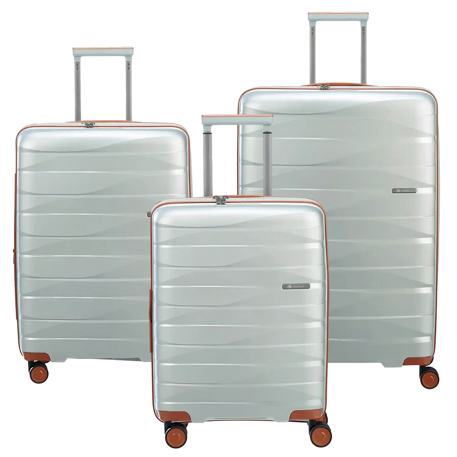 koffer-direkt.de PP21 4-Rollen Kofferset L/M/S in Silver Metallic - jetzt im Set sparen