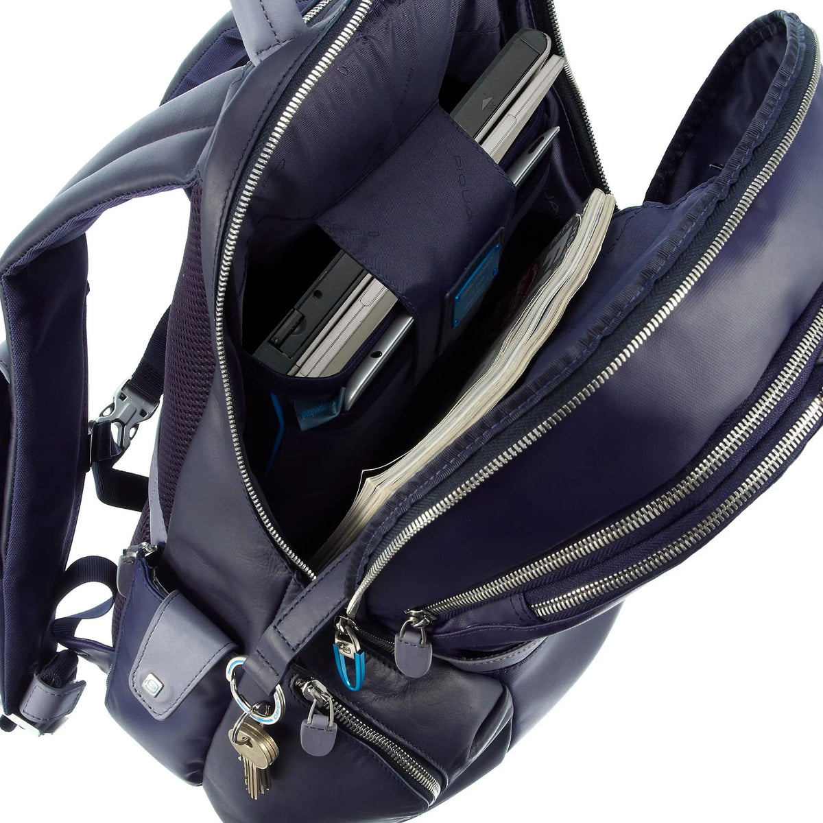 Piquadro Coleos Laptoprucksack 42 cm - dunkelblau/ hellblau
