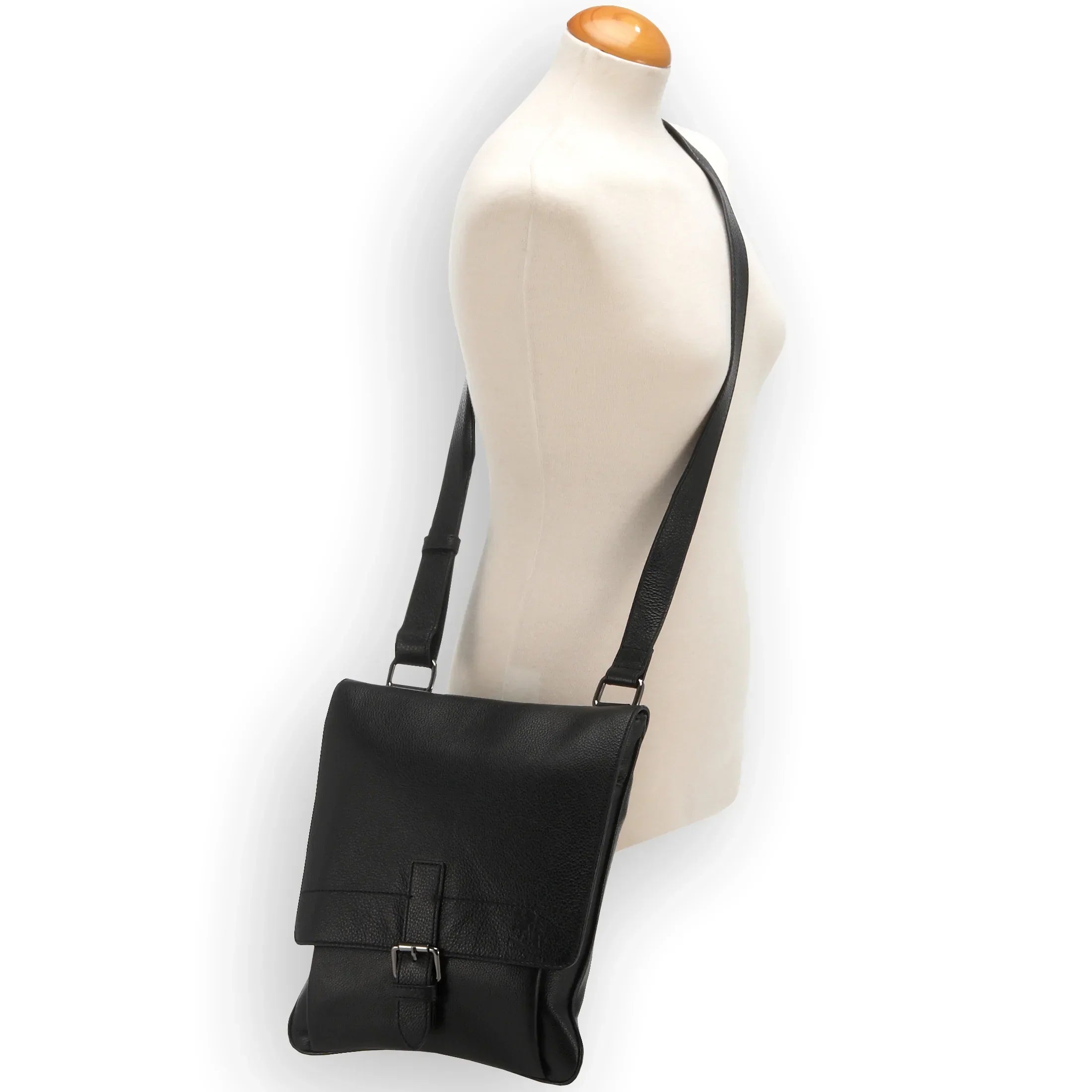 Otto Kern Romance Umhängetasche aus Leder 32 cm - black